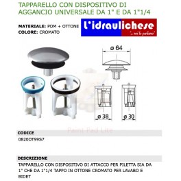 TAPPARELLO BONOMINI UNIVERSALE PER PILETTE  LAVABO/BIDET DA 1.1/4 E 1" 