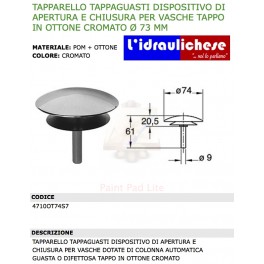 TAPPARELLO BONOMINI TTAPPAGUASTI DISPOSITIVO DI CHIUSURA E APERTURA PER VASCHE