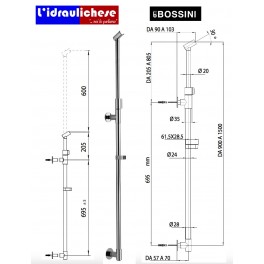 SALISCENDI BOSSINI TELESCOPICO DB1000000030009 PER FLESSIBILI CONICI 1/2 