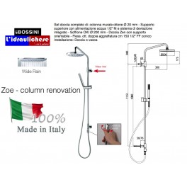 Set doccia completo di: colonna murale ottone Ø 20 mm Bossini l02351