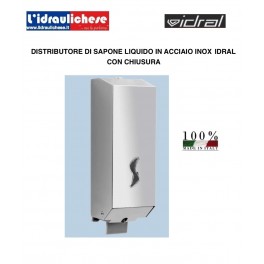 DOSATORE DI SAPONE LIQUIDO IDRAL IN ACCIAIO INOX CON CHIUSURA