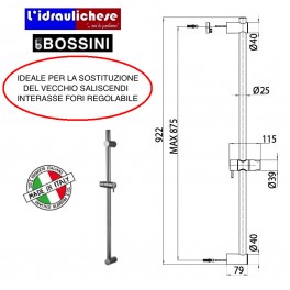 SALISCENDI BOSSINI SOLO ASTA DC-3000-D  REGOLABILE E ADATTABILE IN ALTEZZA  