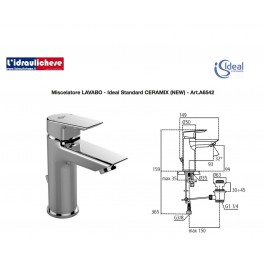 Ideal Standard CERAMIX Miscelatore monocomando lavabo, bocca di erogazione fissa, cromo A6542AA