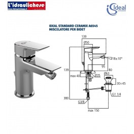 Ideal Standard CERAMIX Miscelatore monocomando bidet, bocca di erogazione fissa, cromo A6545AA