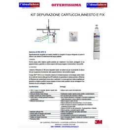 KIT DEPURAZIONE ACQUA COMPLETO DI CARTUCCIA, INNESTI E FISSAGGIO A MURO