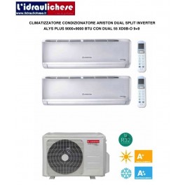 CLIMATIZZATORE CONDIZIONATORE ARISTON DUAL SPLIT INVERTER ALYS PLUS 9000+9000 BTU CON DUAL 50 XD0B-O 9+9