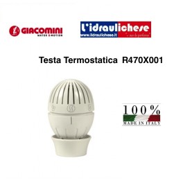 Testa termostatica GIACOMINI T470 con sensore a liquido, sistema di aggancio rapido 