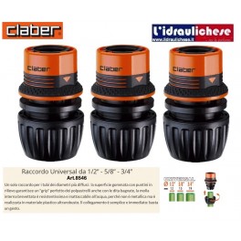 Raccordo Universal CLABER da 1/2” - 5/8” - 3/4”  (TRE PEZZI)