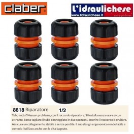 Raccordo Riparatore CLABER da 1/2 (sei pezzi)