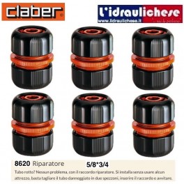 Raccordo Riparatore CLABER da 5/8*3/4 (sei pezzi)