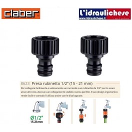Raccordo rapido Claber Presa Rubinetto 1/2 Sfuso Art. 8622 (DUE PEZZI)