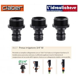 Raccordo rapido Claber Presa Rubinetto 3/4 Sfuso Art. 8637 (TRE PEZZI)