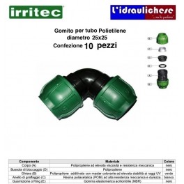 Gomito IRRITEC 25x25 Confezione 10 Pezzi