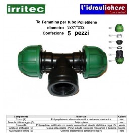 Te IRRITEC femmina 32x1"x32 Confezione 5 Pezzi