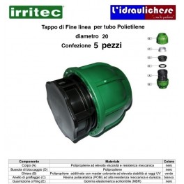 Tappo di fine linea IRRITEC Connect diametro 20 Confezione 5 Pezzi