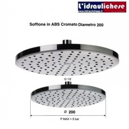 SOFFIONE IN ABS CROMATO ECO ROUND DIAMETRO 20 Cm