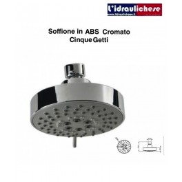 SOFFIONE IN ABS CROMATO PARIGI 5 GETTI DIAMETRO 108 mm