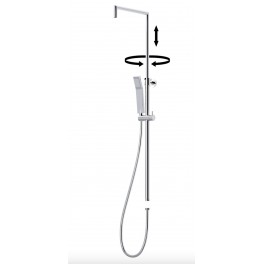 COLONNA DOCCIA IN OTTONE PESANTE CROMO CON FLEX CM.150 E DOCCETTA