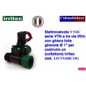 Elettrovalvola 9 VDC  IRRITEC serie VTN a tre vie f/f/m con ghiera folle girevole Ø 1"