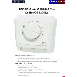 TERMOSTATO AMBIENTE ORBIS ELETTROMECCANICO CLIMA ML