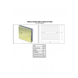 GRIGLIA REGOLABILE IN OTTONE70X240 SENZA TELAIO