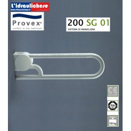 MANIGLIONE RIBALTABILE  PROVEX IN ALLUMINIO PLASTIFICATO SERIE 200 mm.640