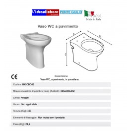 Vaso WC PONTE GIULIO ROSSARI scarico a pavimento/parete B42CBC03