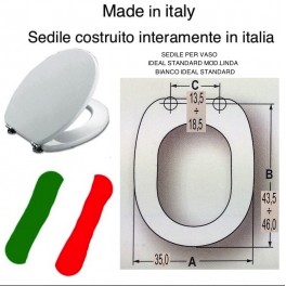 SEDILE  PESANTE BIANCO I.S.-NON ORIGINALE-IN MDS MARCA IDEAL STANDARD SERIE  LINDA