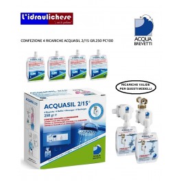 ACQUASIL PC100 2/15 CONFEZIONE 4 BUSTE DA 250GR - ANTICORROSIVO  ANTINCROSTANTE PER POMPE MINIDUE - Lidraulichese