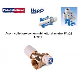 Acorn Collettore con Rubinetti 1 via in ottone 3/4x22 Acorn Collettore con Rubinetti 1 via in ottone 3/4x22