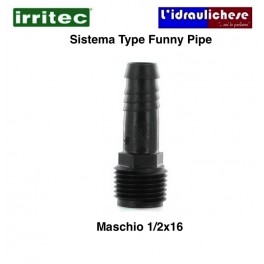 Raccordo Maschio portagomma per tubo TIPO FUNNY PIPE 1/2X16