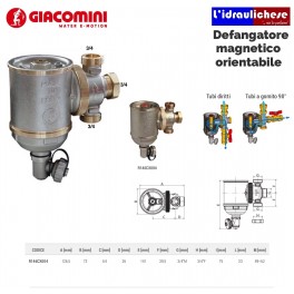 Giacomini R146C Defangatore ciclonico e magnetico in ottone diametro 3/4