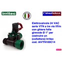 Elettrovalvola 24 VAC IRRITEC serie VTN a tre vie f/f/m con ghiera folle girevole Ø 1"