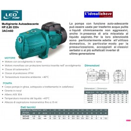 ELETTROPOMPA LEO PUMP MULTIGIRANTE AUTOADESCANTE 3ACm60 HP0,85 ELETTROPOMPA LEO PUMP MULTIGIRANTE AUTOADESCANTE 3ACm60 HP0,85