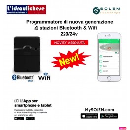 Programmatore SOLEM SMART-IS Wi-Fi e Bluetooth® 4 stazioni 220/24v Programmatore SOLEM SMART-IS Wi-Fi e Bluetooth® 4 stazioni 220/24v