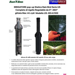 IRRIGATORE RAIN-BIRD SPRY US 410 CM.10 CON TESTINA REGOLABILE 0-360° 15-VAN