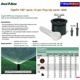 UGELLO RAIN-BIRD MPR 180° SERIE 12 ANGOLO FISSO UGELLO RAIN-BIRD MPR 180° SERIE 12 ANGOLO FISSO