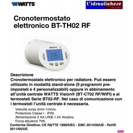 Watts Vision BT-TH02-RF Testa TRV programmabile