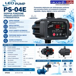 PRESSOFLUSSOSTATO LEO PUMP10PS04E